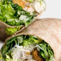 Chicken Caesar Wrap · Grilled all-natural chicken, romaine lettuce, Parmesan cheese, sunflower seeds, and light Ca...