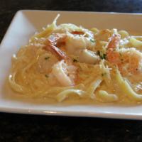 Seafood Fettuccine · Scallops and prawns in our seafood cream sauce