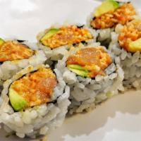 Spicy Ocean Roll · Rice, Seaweed, Avocado, Spicy Salmon, Spicy Tuna, Spicy Crab Salad