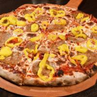 Ring Of Fire · Spicy. Zesty banana peppers & Italian sausage complemented by our spicy sauce, provides an e...