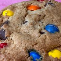 M&M Cookies · Big, gourmet cookie made with sweet chocolate chips and colorful candies