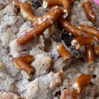 Chaos Cookies · Big, gourmet cookie made with chocolate chips, peanut butter chips, and chocolate cookie pie...