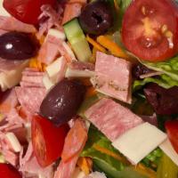 Chef Salad · Romaine lettuce, Italian meats, and cheese, kalamata, olives, pepperoncini, carrot, tomato, ...