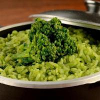 Arroz 348 · White rice with broccolini, garlic and onions