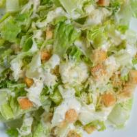 Hail Caesar · Large freshesh romaine lettuce, grated Parmesan cheese, and crispy croutons all tossed in Ca...