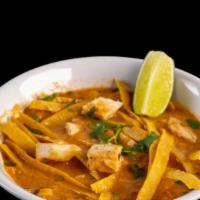 Sopa De Tortilla · Chicken soup, vegetables, crispy tortilla.