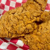Chicken Tenders (3 Pc..) · Deep fried crispy chicken tenders, with your choice of side honey mustard, Ranch, BBQ or pla...