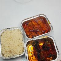 White Rice & Stew · spicy African tomato stew served with a side of rice