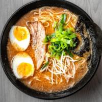 Miso Ramen (Pork) · Miso noodle soup, topped with pork loin chashu.