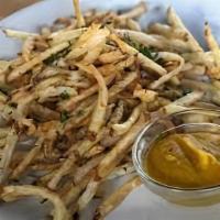 Herbed French Fries · Balsamic espresso ketchup.