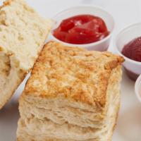 Jamin' Sampler · Two buttermilk biscuits with a sampler of our three housemade jams.
