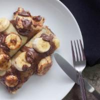 Nutella Banana Crepes · Hazelnut nutella | bananas | chocolate | 3 leches sauce.