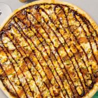 Grill Bliss Bbq Vegan Pizza · Barbecue sauce, juicy grilled vegan chicken, vegan cheese, red onions, garlic spread, fresh ...