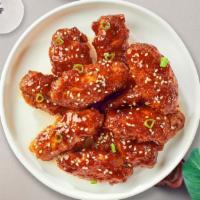 Teriyaki Takeover Wings · Fresh vegan chicken wings breaded, fried until golden brown, and tossed in teriyaki sauce. S...