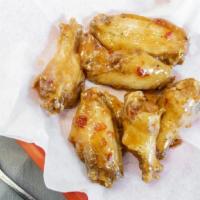 Bone-In Wings (8Pc) · One flavor. Fresh never frozen chicken wings. Freshly fried to perfection. No RANCH included