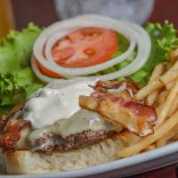 Joe Kleine'S Chicago Bleu · Swiss and bacon topped with bleu cheese dressing.
