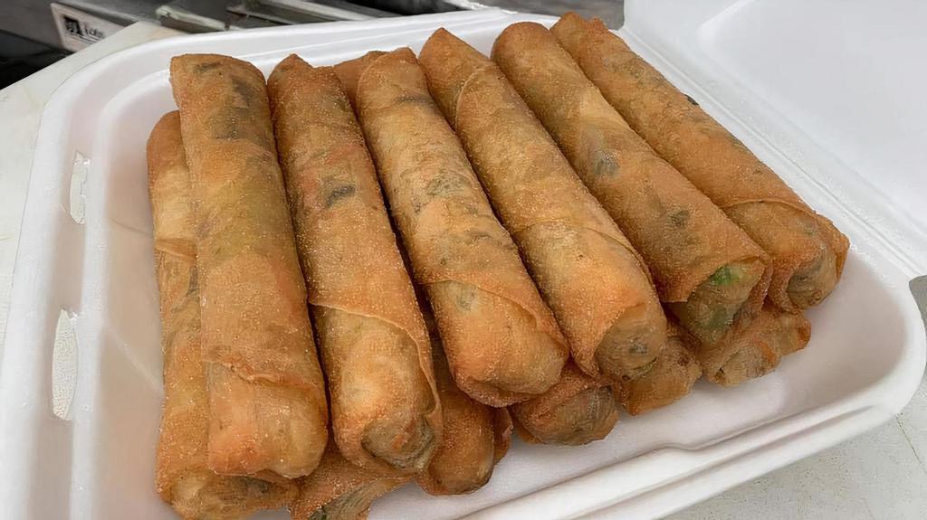 Egg Roll (Single) · Authentic freshly rolled Egg Rolls filled with Ground Pork, Vermicelli Noodles, and Veggies, fried to a Golden Crisp. (1 roll)