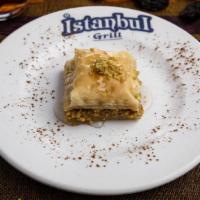 Baklava · Contain nuts. A delicious sweet and buttery pastry with walnut and pistachios.