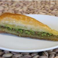 Baklava-Havuc Dilimi   · Sweet and buttery pastry with pistachios. Imported fresh from Gaziantep, the Turkish baklava...