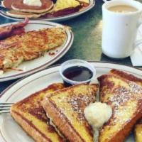 Two French Toast Breakfast · 2 French Toast, 2 Eggs, 3 Bacon or 3 Sausage