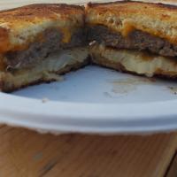 Patty Melt · 1/4 lb Patty, buttered and grilled sour dough, TWO slices of pepper jack, grilled sweet onions