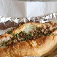 Italian Sausage Parmesan Sub · Italian sausage tossed in our homemade marinara topped with mozzarella cheese.