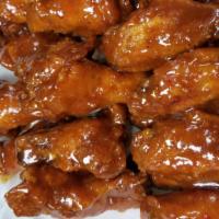 Buffalo Wings (6Pcs) · Served with fries can of pop honey bbq hot and mild.