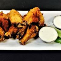 Chicken Wings · (8) wings choice of mild, hot, old bay, Newcastle brown ale barbecue, or lemon pepper dry ru...
