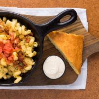 House Mac · Made From Scratch Cheese Sauce Tossed With Cavatappi Noodles Then Baked With A Bread Crumb C...