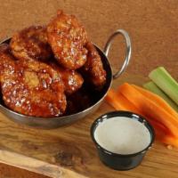 12 Boneless Wings · Wings Your Style! Served With Celery Or Carrots And Bleu Cheese Or Ranch.
