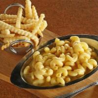 Kid Mac & Cheese · Cavatappi noodles tossed in our homemade cheese sauce. Ages 12 and under. Served with choice...