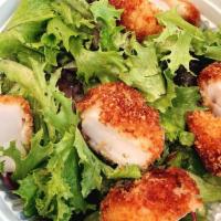 Scallop Salad With Yuzu Dressing · Deep fried scallop with citrus dressing .