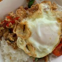 Stir-Fried Thai Basil Chicken · The true test of great Thai street food. Thai krapow basil stir-fried with spicy bird’s eye ...
