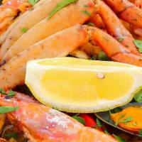 Snow Crab And Whole Shrimp 1/2 Lbs · Sweet tastes of the north Alaska waters combine with the spicy taste of the south Florida Ke...