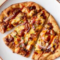 Bbq Chicken Flatbread · Grilled chicken covered with BBQ sauce with smoked Gouda cheese