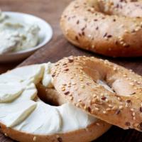 Toasted Bagel And Cream Cheese · Plain, everything, cinnamon raisin, or blueberry bagel with choice of onion and chive, straw...