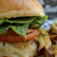 Godfather Jp · Signature Crab Cake Sandwich, Broiled Jumbo Lump Crab Cake, Lettuce, Tomato, Served with Fries