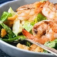 Grilled Shrimp Caesar Salad · Grilled shrimp on fresh garden salad.