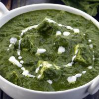 Paneer Palak · Paneer in a mild spinach creamy sauce. Served with rice.