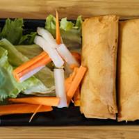 Vegetarian Crispy Rolls · crispy rolls stuffed with soft tofu, taro, cabbage, glass noodle and served with homemade ve...
