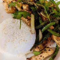 Wok Green Beans Tofu · crispy green beans tossed in rice wine, toasted garlic and
homemade black bean sauce, served...