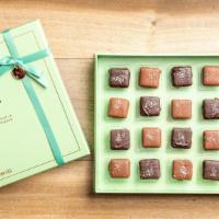 Milk And Dark Chocolate Sea-Salted Caramels Collection 24-Piece · Hand sprinkled sea salt gives each chewy caramel a unique pattern and provides the perfect c...