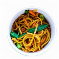 Lo Mein · Noodles, carrots, and scallions