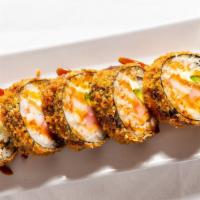 #31. 5 Pieces Yum Yum Special Roll · Salmon, tuna, avocado, crab, and cream cheese, deep-fried with bread crumbs.