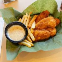 Chicken Tender Appetizer  · Premium chicken tenders battered and fried to a delicious golden hue and served with your ch...