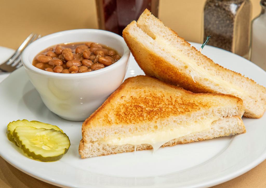 Grilled Cheese Sandwich · A classic grilled cheese with American Cheese and white bread, grilled to perfection.