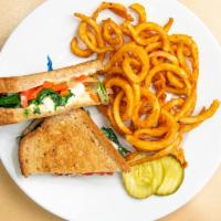 Spinach Pie Sandwich · Our take on the Rhode Island staple...Sauteed spinach, grilled onion, red and green peppers,...