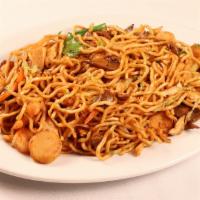 Special Subgum Lo Mein · Shrimp chicken and beef sauteed with mixed vegetables and soft noodles