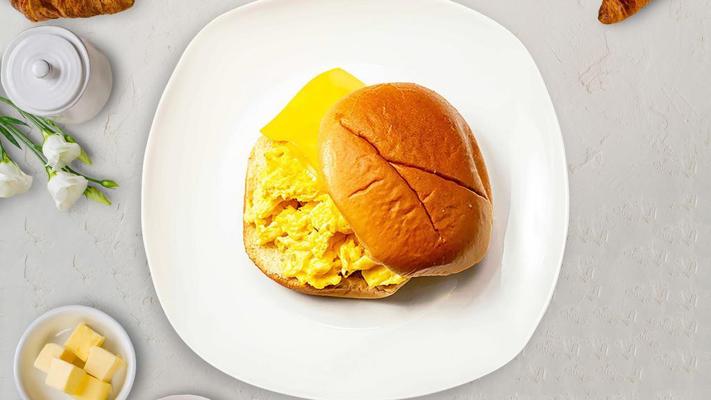 Egg & Cheese Sandwich · Scrambled egg, and cheddar cheese served on a bread.