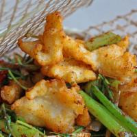 Bamboo Flounder Fish · Hot & spicy.